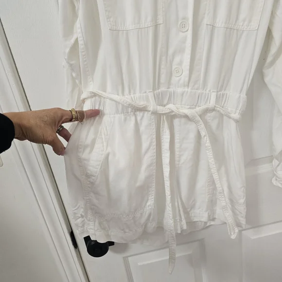 Pam & Gela White Cargo Romper Size M - Picture 3 of 7